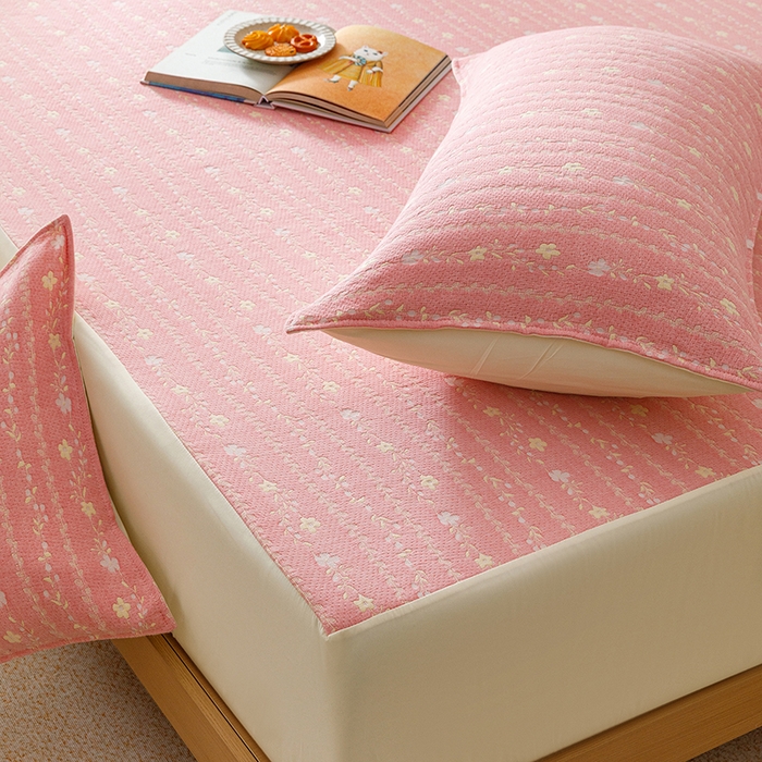 91家纺网 家纺一手货源 找家纺 （总）悦然毛巾被 2026新款水洗三层纱布全棉床笠套件床单夹棉床罩A类单床笠床笠单件