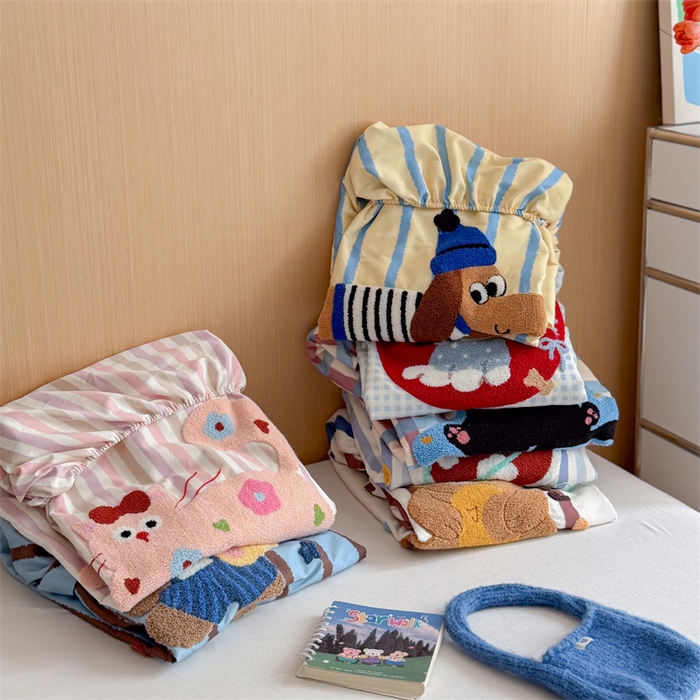 91家纺网 家纺一手货源 找家纺 （总）暖生活 2026春夏新款A类全棉纯棉老粗布床笠三件套床笠单件