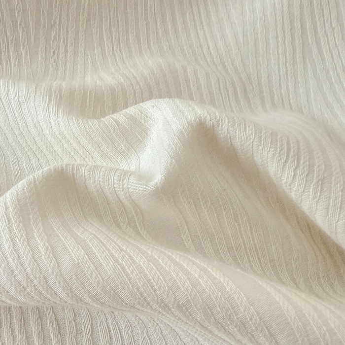 91家纺网 家纺一手货源 找家纺 一加一 2026新款全棉纯棉三层纱色织提花大豆夏被四件套-云棉肌理 佐冉（米白）