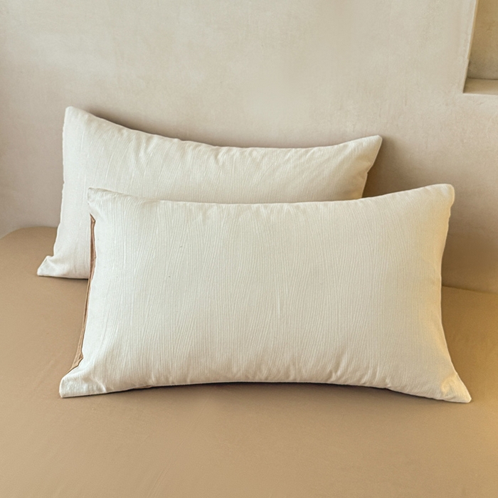 91家纺网 家纺一手货源 找家纺 一加一 2026新款全棉纯棉三层纱色织提花大豆夏被四件套-云棉肌理 佐冉（米白）