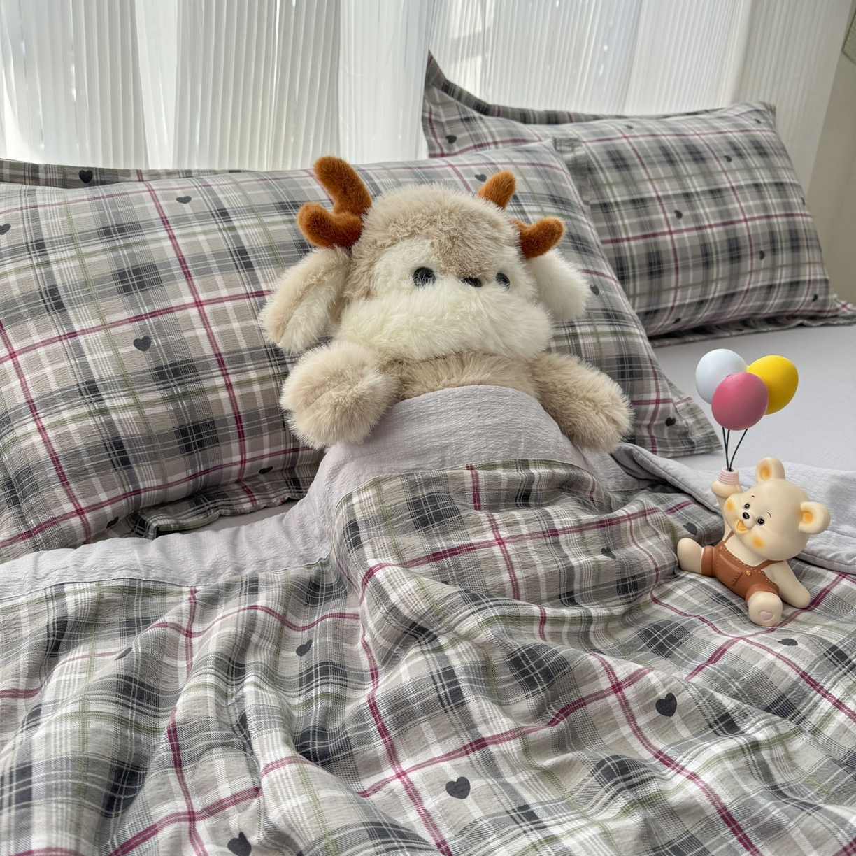 91家纺网 家纺一手货源 找家纺 蓝冰家纺 2026新款a类泡芙双层纱大豆夏被夏凉被空调被夏被四件套 泡芙-心之韵律