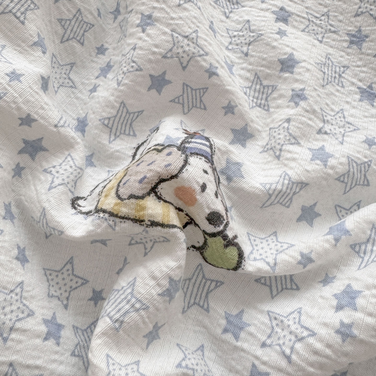 91家纺网 家纺一手货源 找家纺 蓝冰家纺 2026新款a类泡芙双层纱大豆夏被夏凉被空调被夏被四件套 泡芙-happy狗