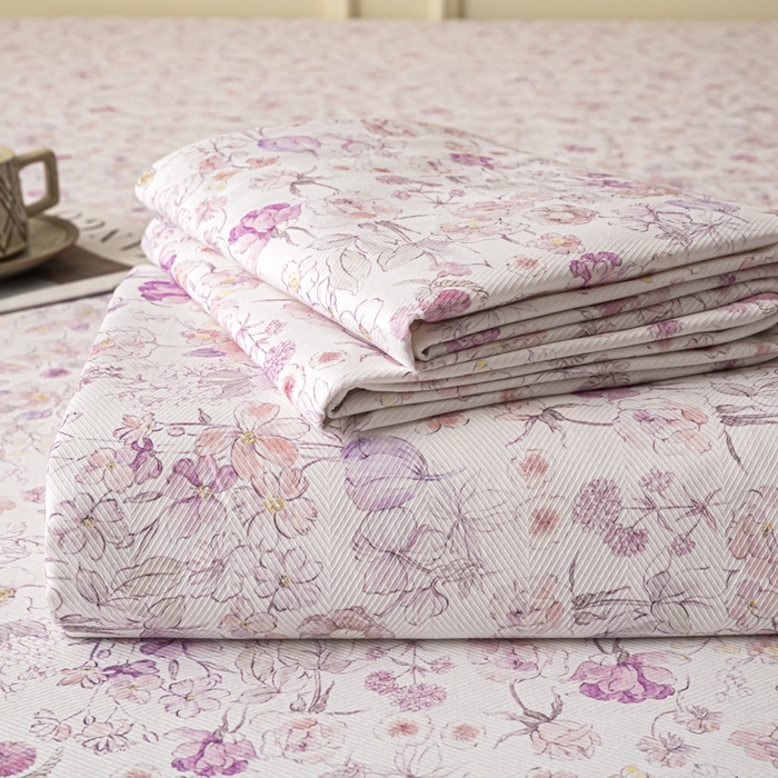 91家纺网 家纺一手货源 找家纺 （总）爱彼家纺 2026新款纯棉提花A类新款老粗布夏季凉席单床单床单三件套-提花系列一