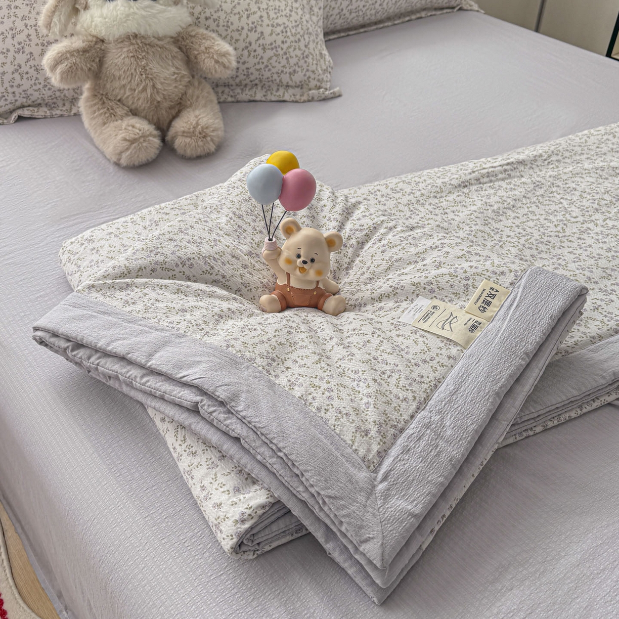 91家纺网 家纺一手货源 找家纺 （总）蓝冰家纺 2026新款a类泡芙双层纱大豆夏被夏凉被空调被夏被四件套