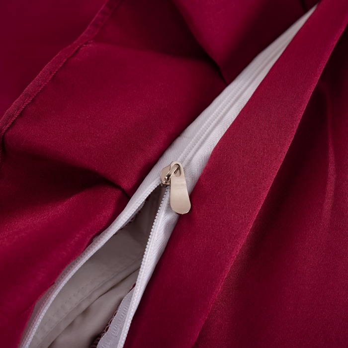 91家纺网 家纺一手货源 找家纺 畅畅家纺 2026新款水洗天丝纯色刺绣四件套床品套件 初夏酒红