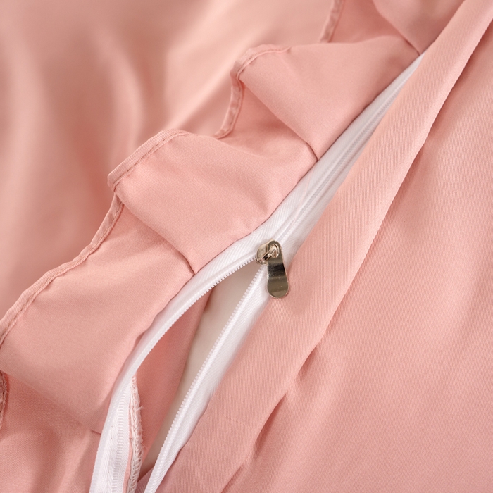 91家纺网 家纺一手货源 找家纺 畅畅家纺 2026新款水洗天丝纯色刺绣四件套床品套件 初夏浅豆沙