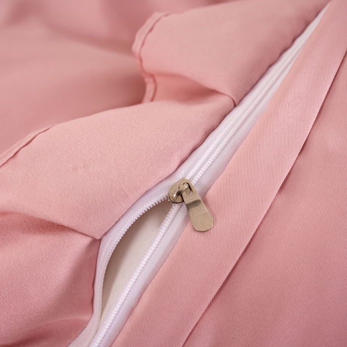 91家纺网 家纺一手货源 找家纺 畅畅家纺 2026新款水洗天丝纯色刺绣四件套床品套件 初夏浅粉