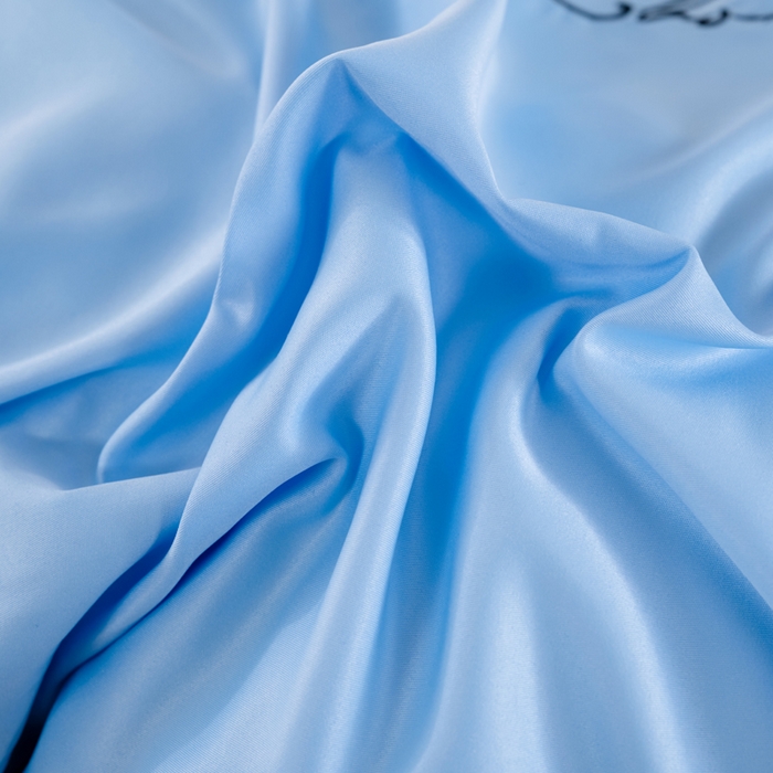 91家纺网 家纺一手货源 找家纺 畅畅家纺 2026新款水洗天丝纯色刺绣四件套床品套件 初夏天蓝