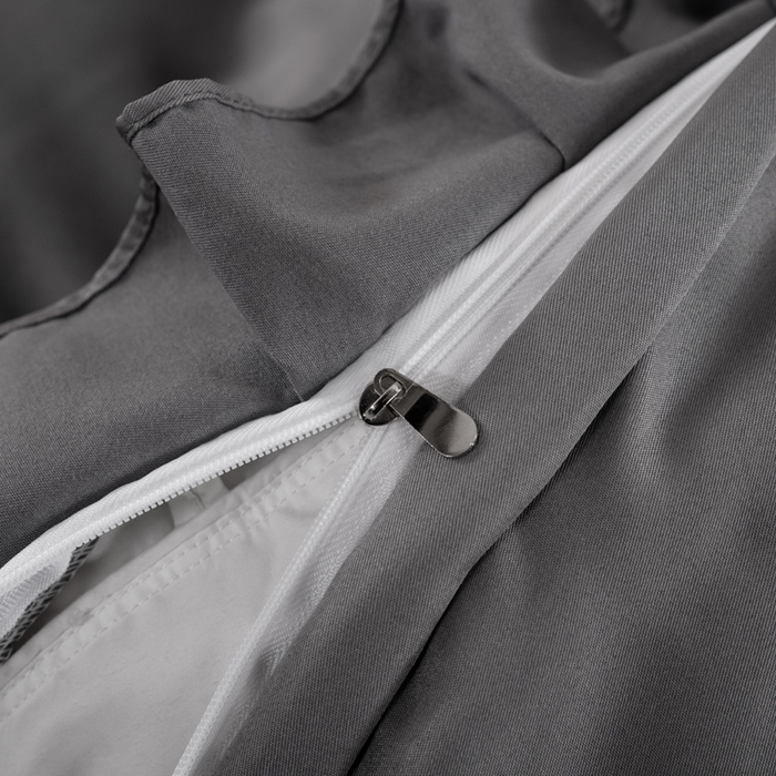 91家纺网 家纺一手货源 找家纺 畅畅家纺 2026新款水洗天丝纯色刺绣四件套床品套件 盛夏灰