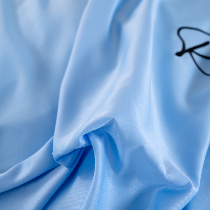 91家纺网 家纺一手货源 找家纺 畅畅家纺 2026新款水洗天丝纯色刺绣四件套床品套件 盛夏天蓝