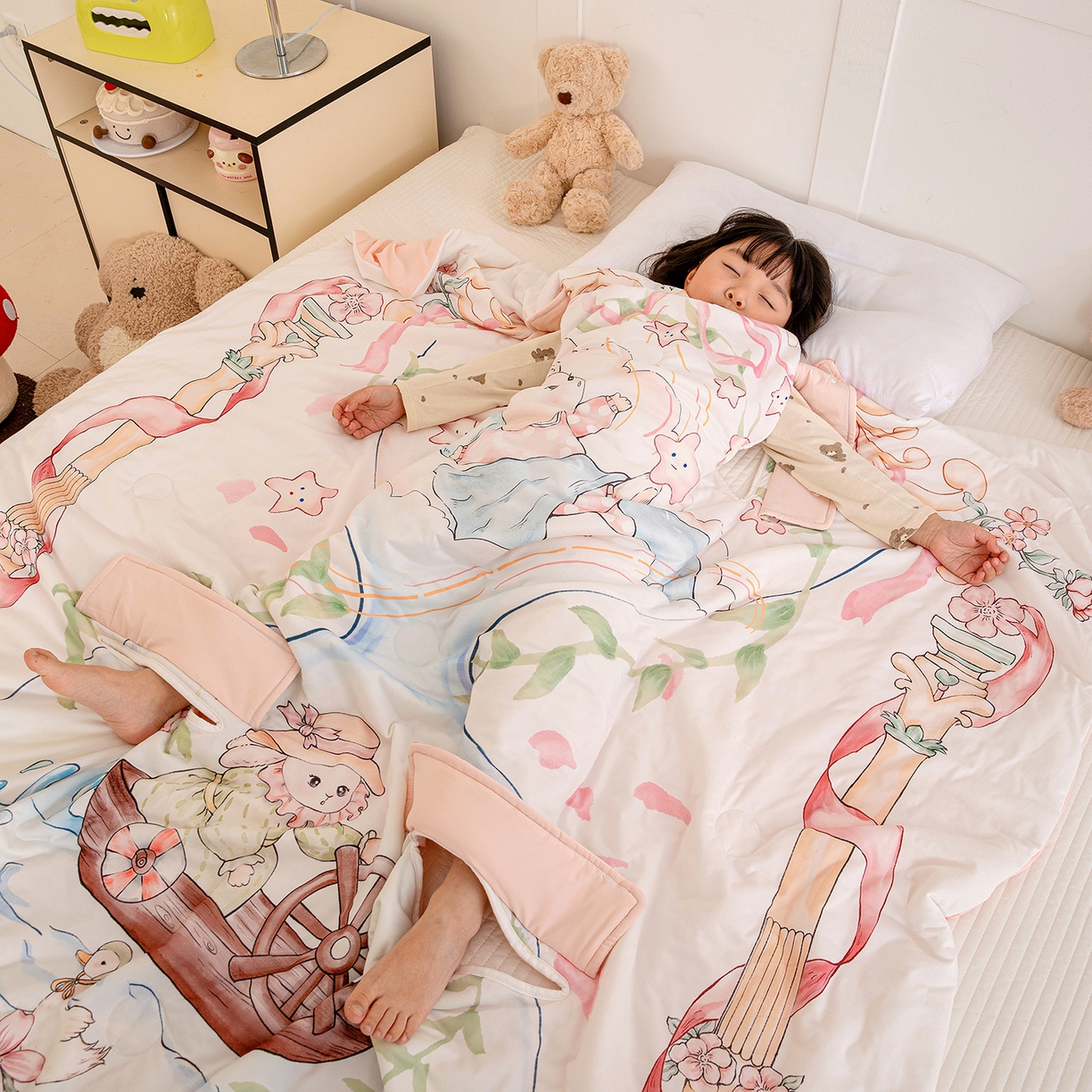 91家纺网 家纺一手货源 找家纺 十九色 2026新款数码大版锦氨凉感防踢被拥抱被夏凉被夏被空调被 流沙寄梦