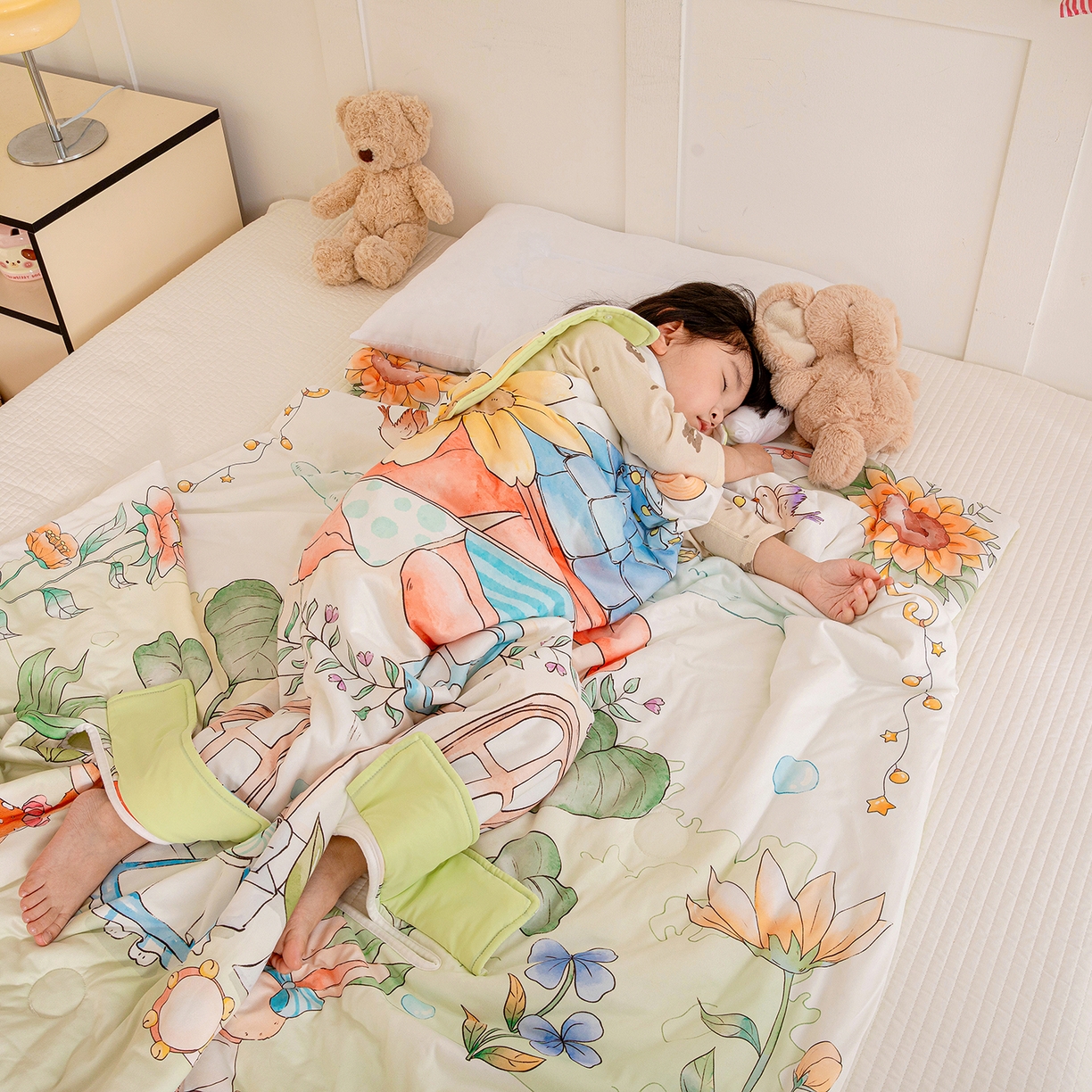 91家纺网 家纺一手货源 找家纺 十九色 2026新款数码大版锦氨凉感防踢被拥抱被夏凉被夏被空调被 花房聚会