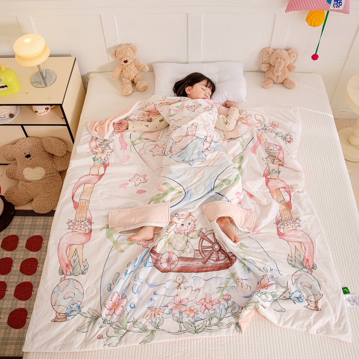 91家纺网 家纺一手货源 找家纺 十九色 2026新款数码大版锦氨凉感防踢被拥抱被夏凉被夏被空调被 流沙寄梦