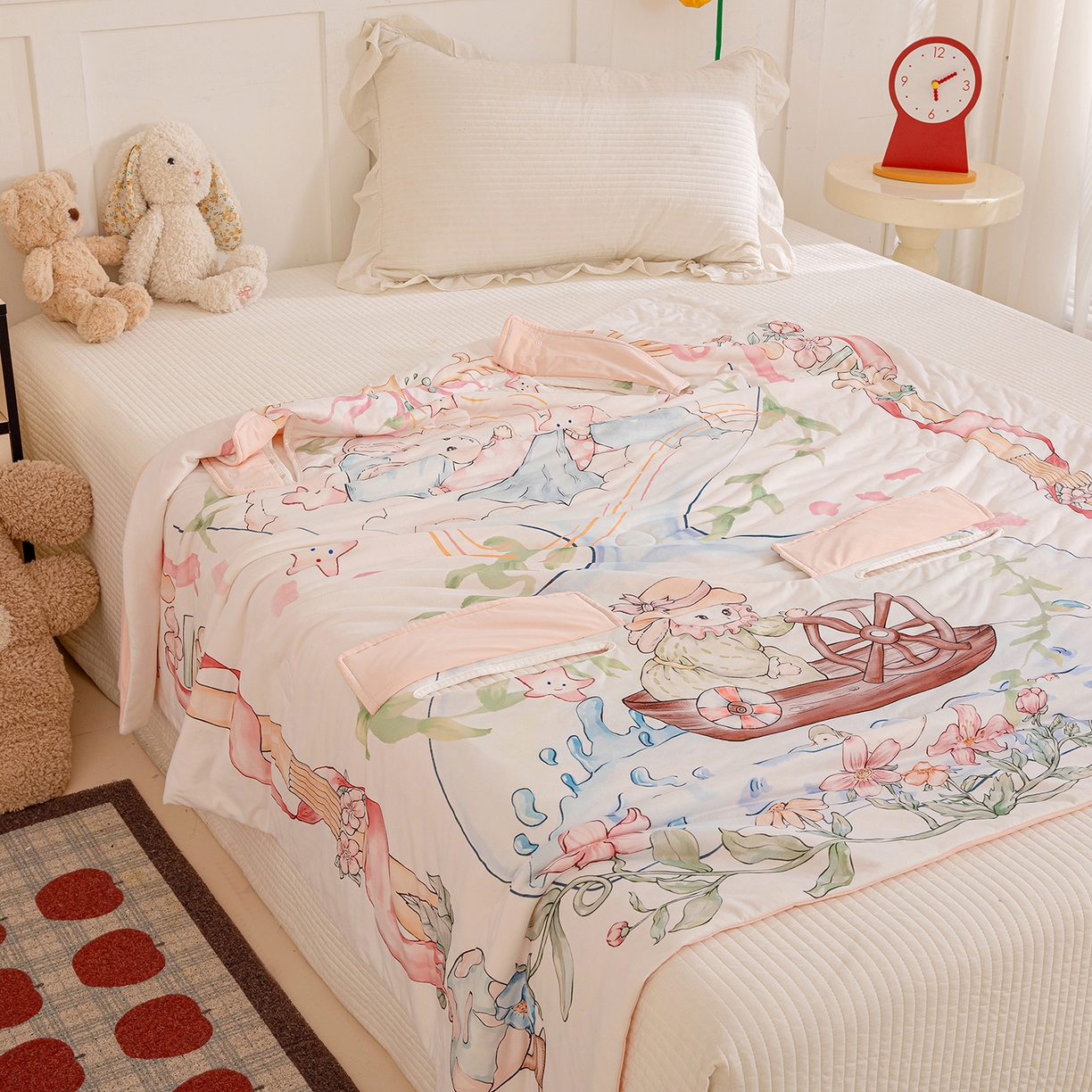 91家纺网 家纺一手货源 找家纺 十九色 2026新款数码大版锦氨凉感防踢被拥抱被夏凉被夏被空调被 流沙寄梦