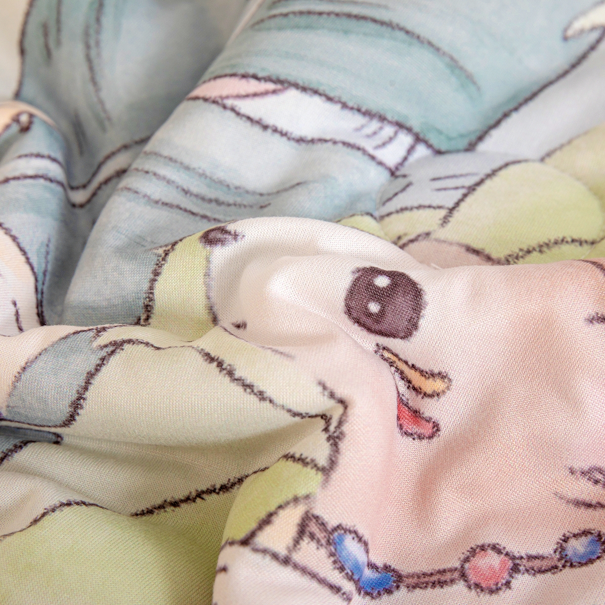 91家纺网 家纺一手货源 找家纺 十九色 2026新款数码大版锦氨凉感防踢被拥抱被夏凉被夏被空调被 丛林小伙伴