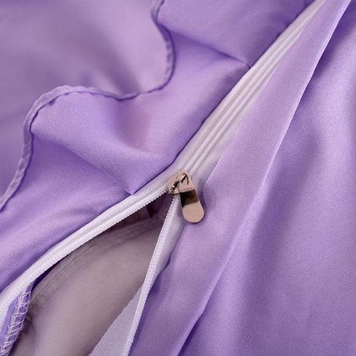 91家纺网 家纺一手货源 找家纺 畅畅家纺 2026新款水洗天丝纯色刺绣四件套床品套件 盛夏香芋紫