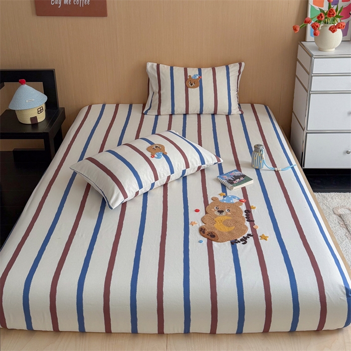 91家纺网 家纺一手货源 找家纺 （总）暖生活 2026春夏新款A类全棉纯棉老粗布床笠三件套床笠单件