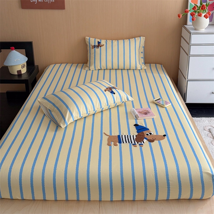 91家纺网 家纺一手货源 找家纺 （总）暖生活 2026春夏新款A类全棉纯棉老粗布床笠三件套床笠单件