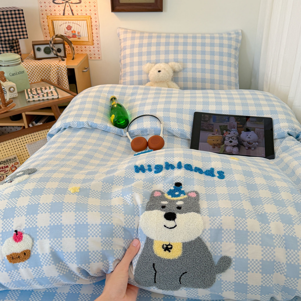 91家纺网 家纺一手货源 找家纺 （总）倾慕家纺 2026新款学生纯棉毛巾绣四件套