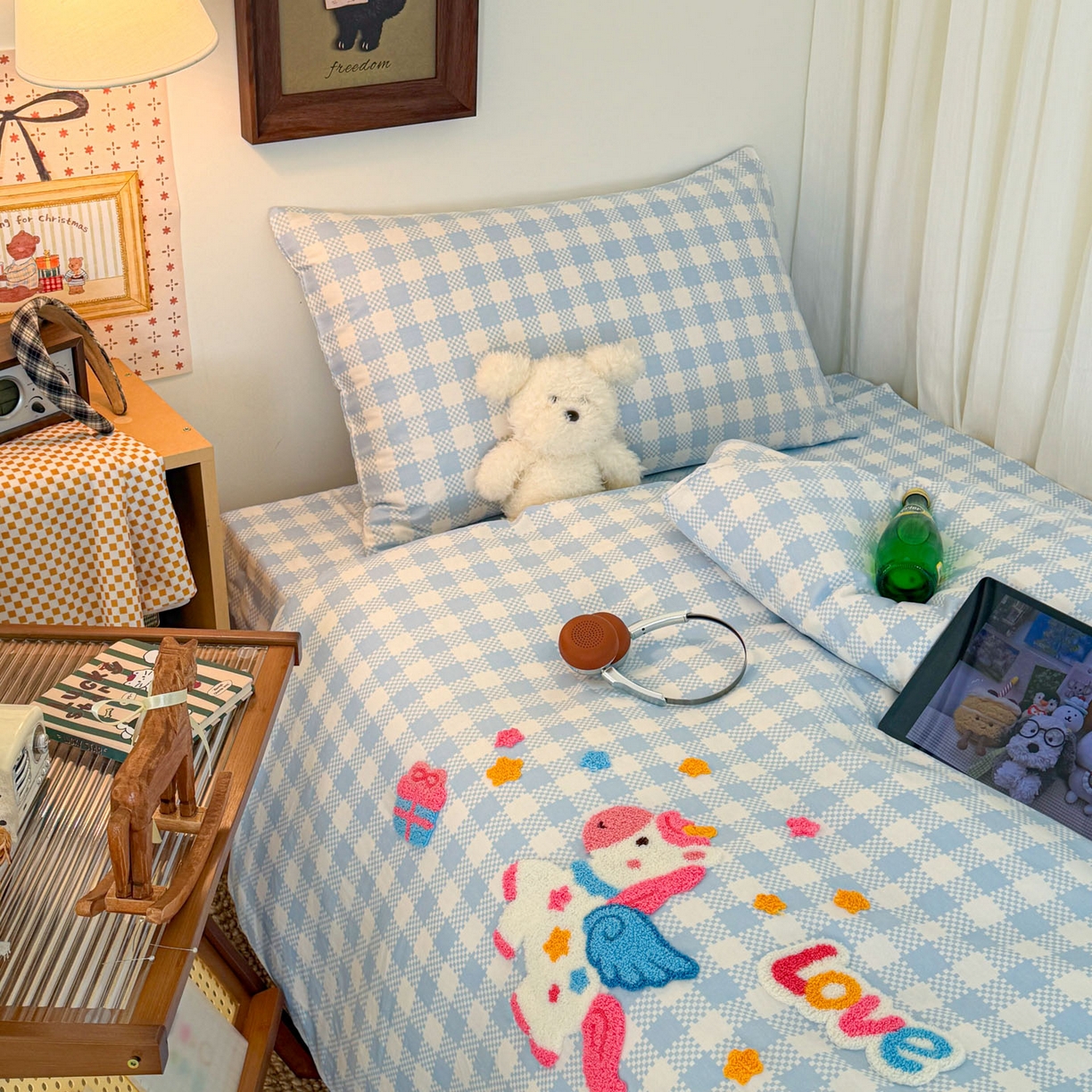 91家纺网 家纺一手货源 找家纺 （总）倾慕家纺 2026新款学生纯棉毛巾绣四件套