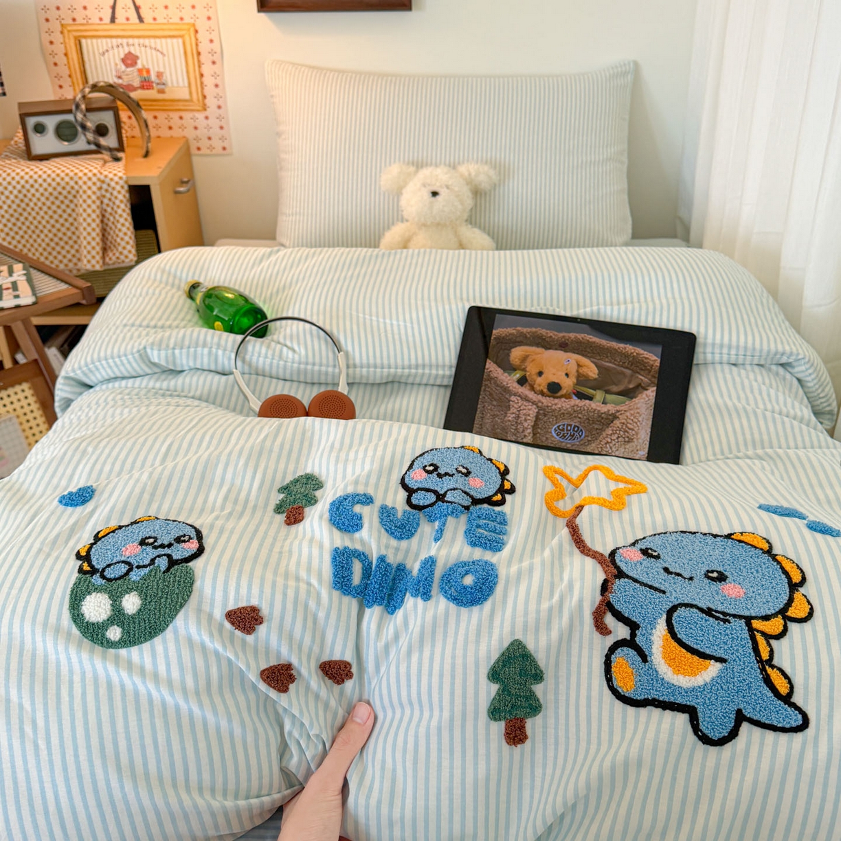 91家纺网 家纺一手货源 找家纺 （总）倾慕家纺 2026新款学生纯棉毛巾绣四件套