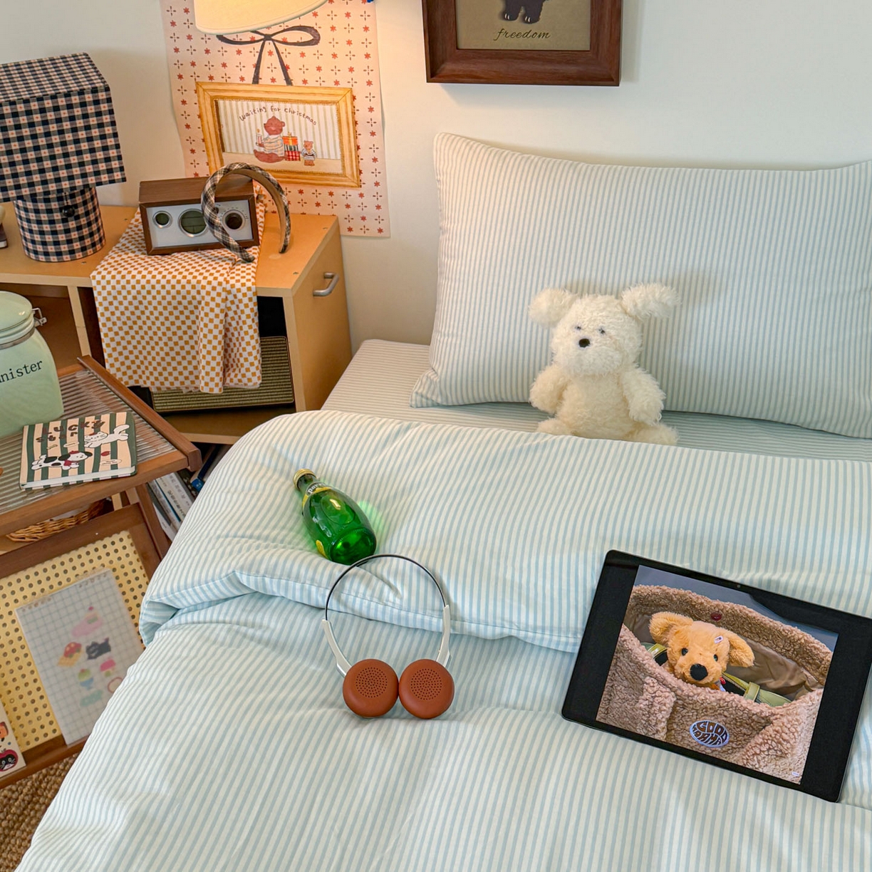 91家纺网 家纺一手货源 找家纺 倾慕家纺 2026新款学生纯棉毛巾绣四件套 小树恐龙