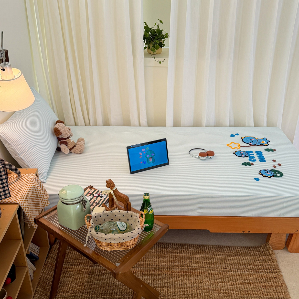 91家纺网 家纺一手货源 找家纺 倾慕家纺 2026新款学生纯棉毛巾绣单床笠 床笠小树恐龙