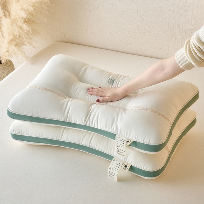 91家纺网 家纺一手货源 找家纺 （总）鼎晟纺 2026新款国风友麻护颈枕绣花款学生枕头成人枕芯