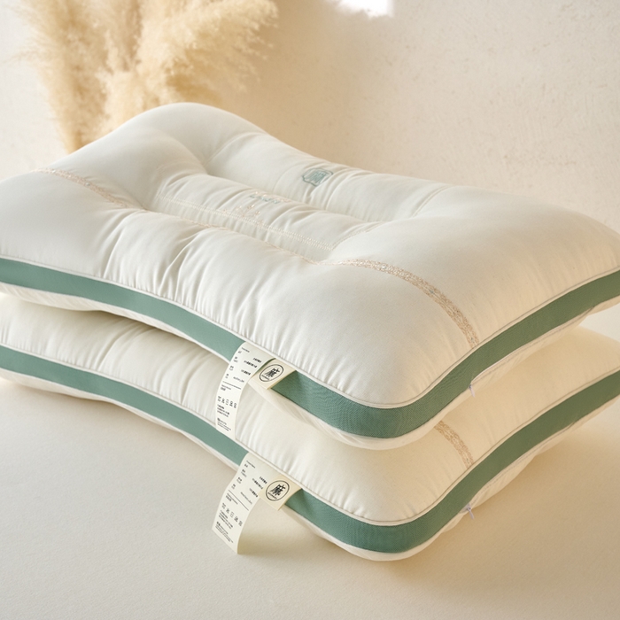 91家纺网 家纺一手货源 找家纺 （总）鼎晟纺 2026新款国风友麻护颈枕绣花款学生枕头成人枕芯