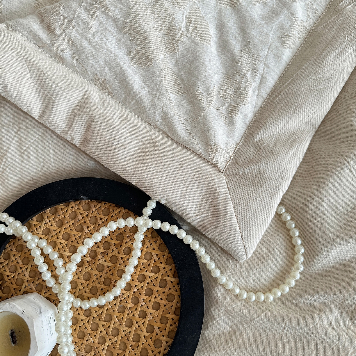 91家纺网 家纺一手货源 找家纺 薇玛仕 2026春夏新款全棉色织水洗棉三层纱夏被新疆棉花夏凉被四件套里外全棉 包过检 浅杏絮语