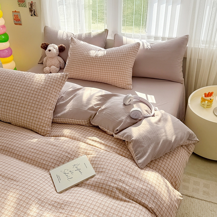 91家纺网 家纺一手货源 找家纺 网客家纺 2026新款软糯云朵棉水洗棉四件套 初恋