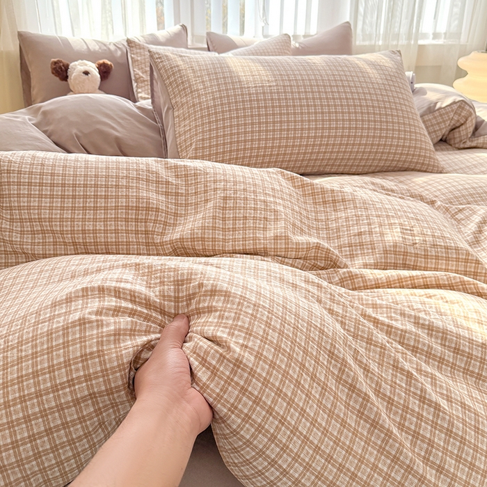 91家纺网 家纺一手货源 找家纺 网客家纺 2026新款软糯云朵棉水洗棉四件套 初恋