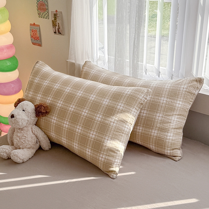 91家纺网 家纺一手货源 找家纺 网客家纺 2026新款软糯云朵棉水洗棉四件套 绿野格