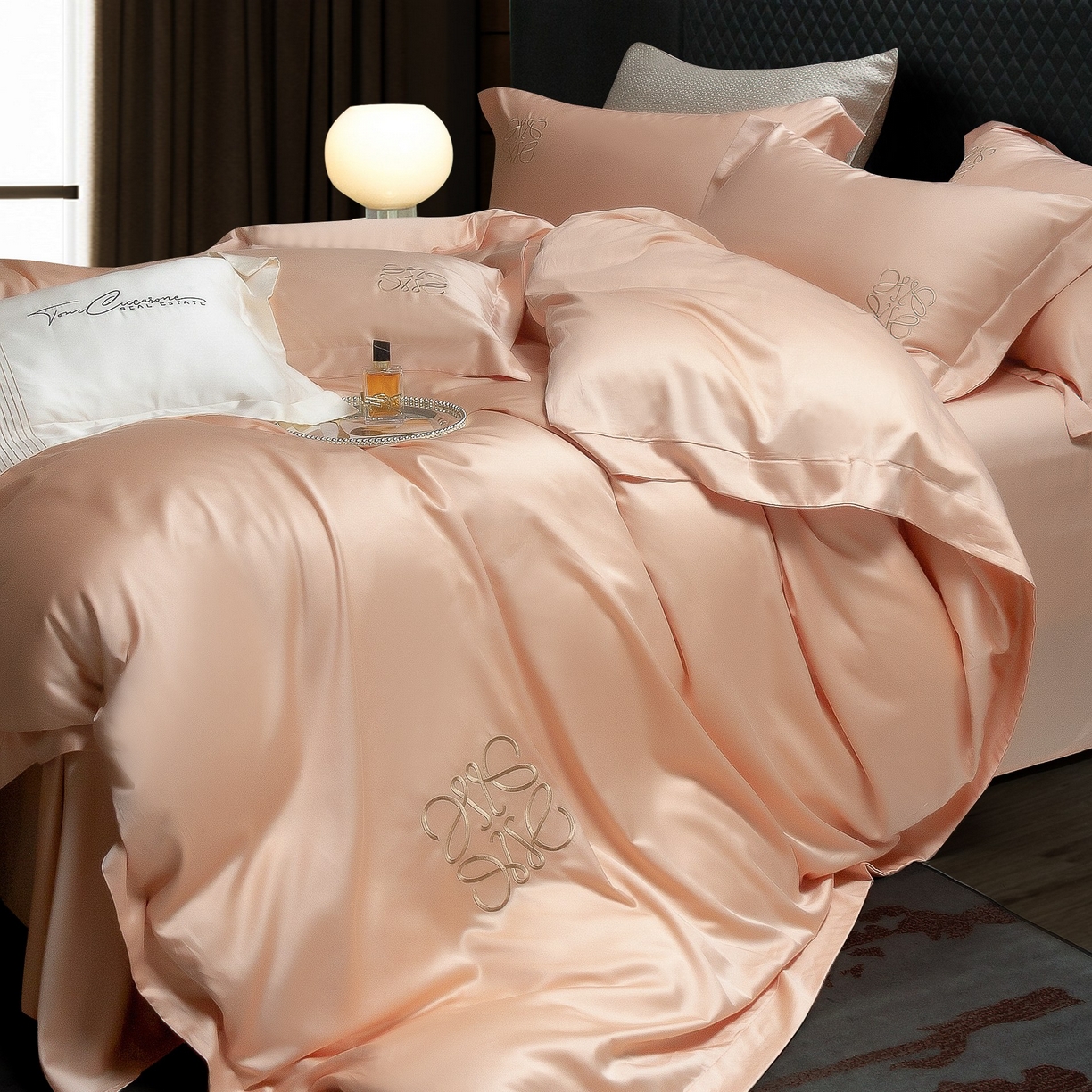 91家纺网 家纺一手货源 找家纺 （总）莱豫家纺 2026春夏新款100s兰精天丝绣花四件套