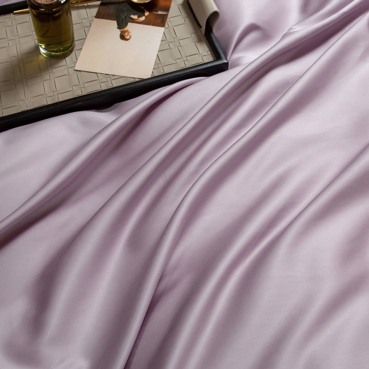 91家纺网 家纺一手货源 找家纺 莱豫家纺 2026春夏新款100s兰精天丝绣花四件套 罗意威紫