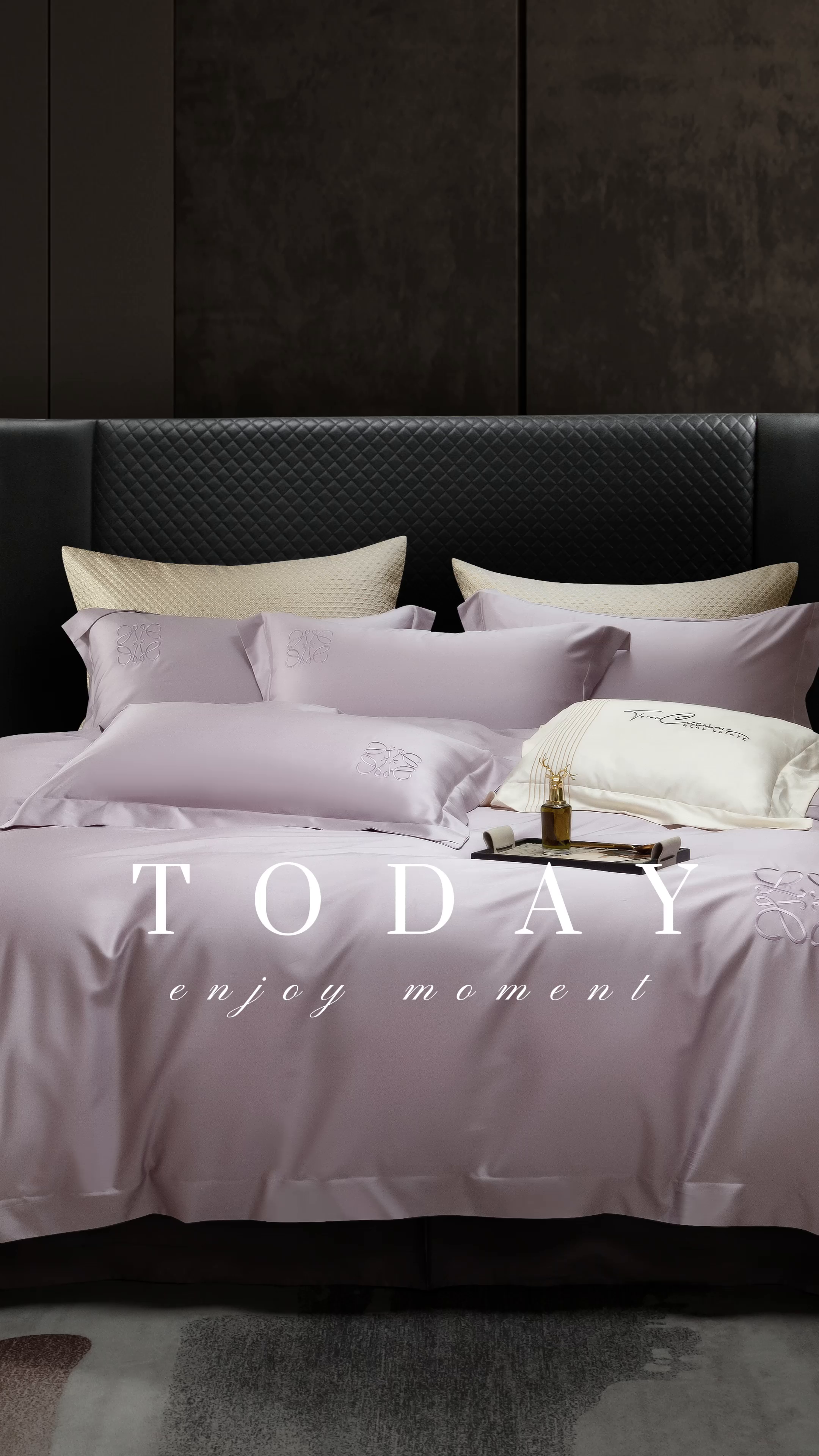 91家纺网 家纺一手货源 找家纺 莱豫家纺 2026春夏新款100s兰精天丝绣花四件套 罗意威紫