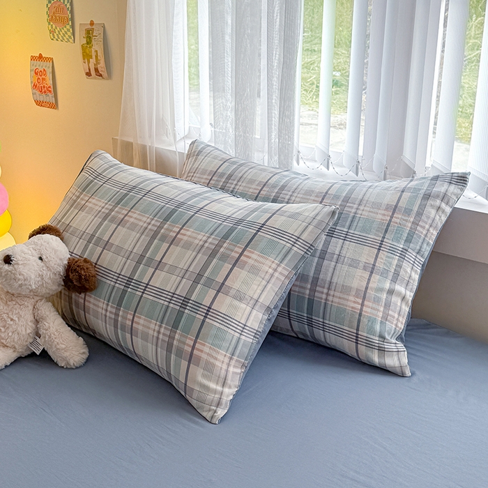 91家纺网 家纺一手货源 找家纺 网客家纺 2026新款软糯云朵棉水洗棉四件套 梦幻蓝