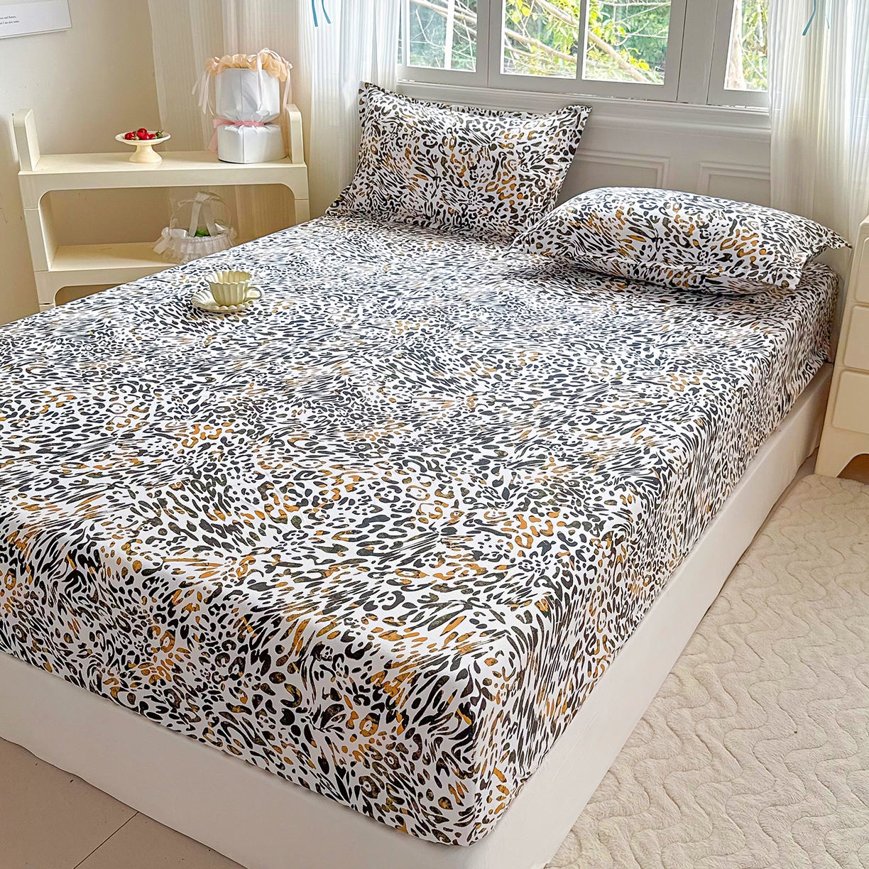 91家纺网 家纺一手货源 找家纺 梵巢家纺 芦荟棉床笠单床笠，外贸跨境单床笠磨毛床笠印花床笠床笠三件套 虎虎生威