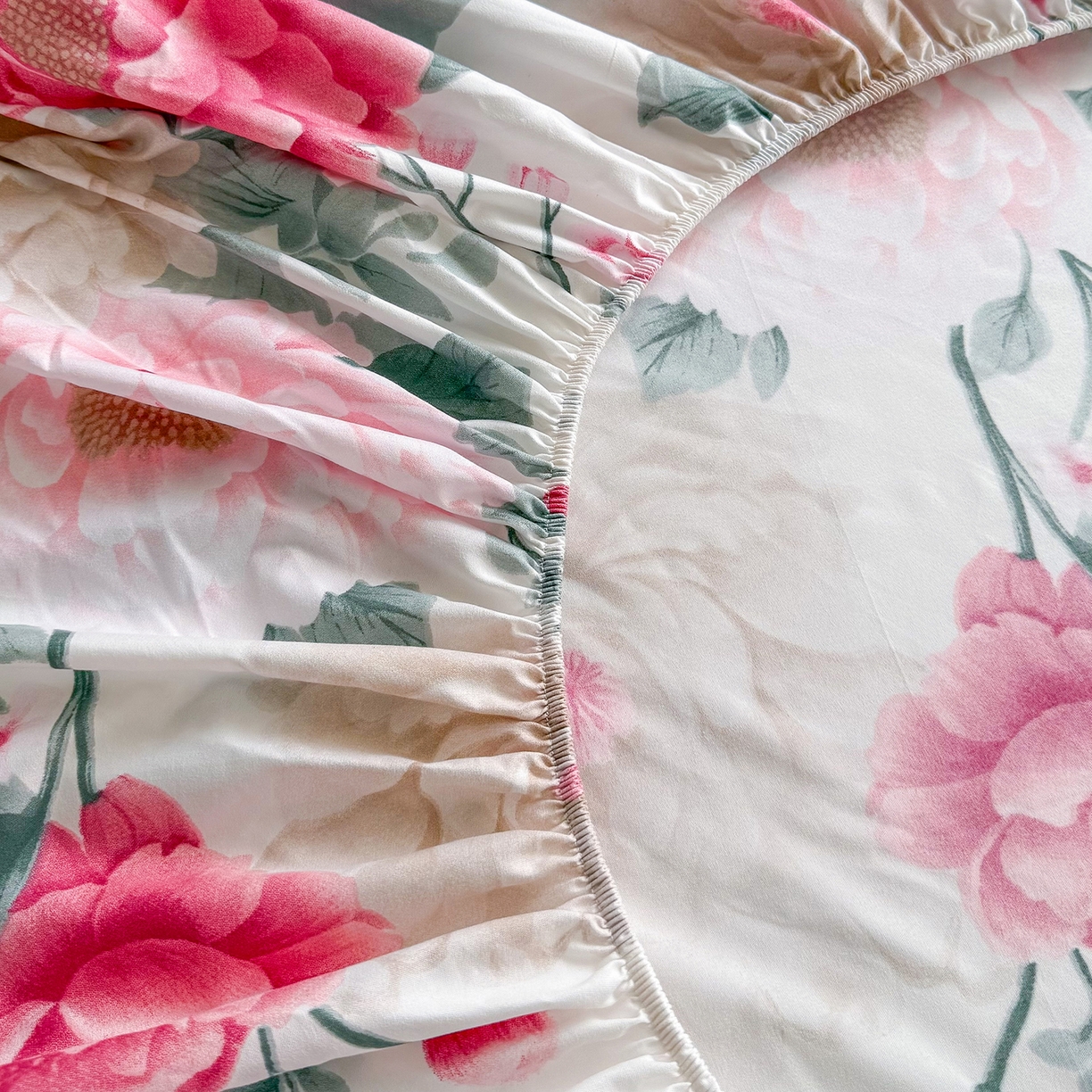 91家纺网 家纺一手货源 找家纺 梵巢家纺 芦荟棉床笠单床笠，外贸跨境单床笠磨毛床笠印花床笠床笠三件套 花开富贵