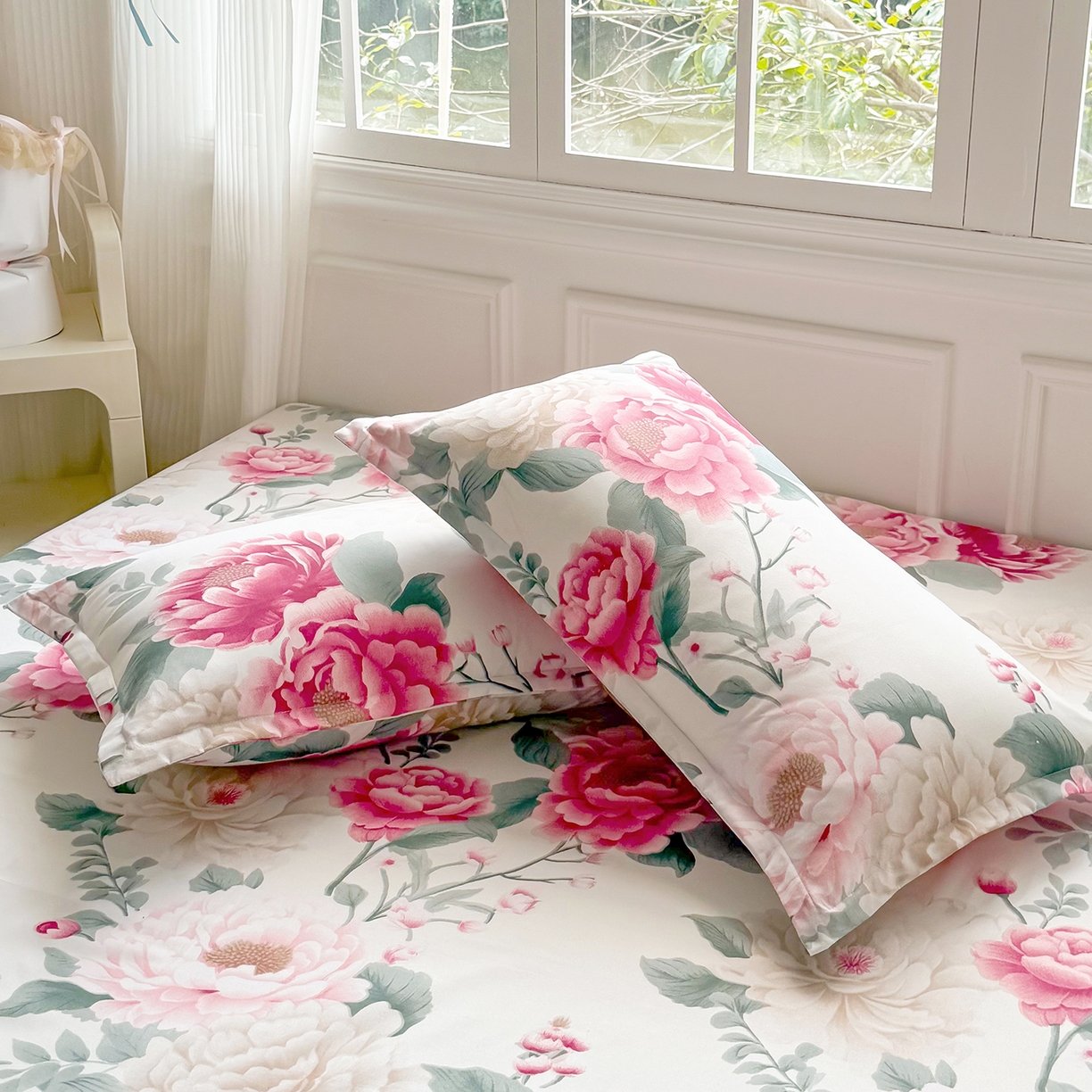 91家纺网 家纺一手货源 找家纺 梵巢家纺 芦荟棉床笠单床笠，外贸跨境单床笠磨毛床笠印花床笠床笠三件套 花开富贵