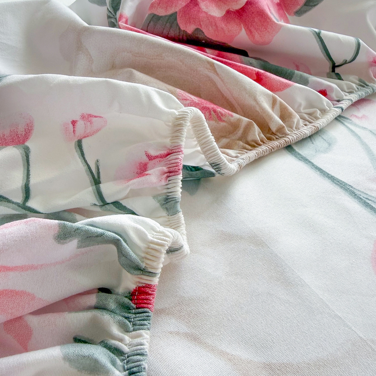 91家纺网 家纺一手货源 找家纺 梵巢家纺 芦荟棉床笠单床笠，外贸跨境单床笠磨毛床笠印花床笠床笠三件套 花开富贵