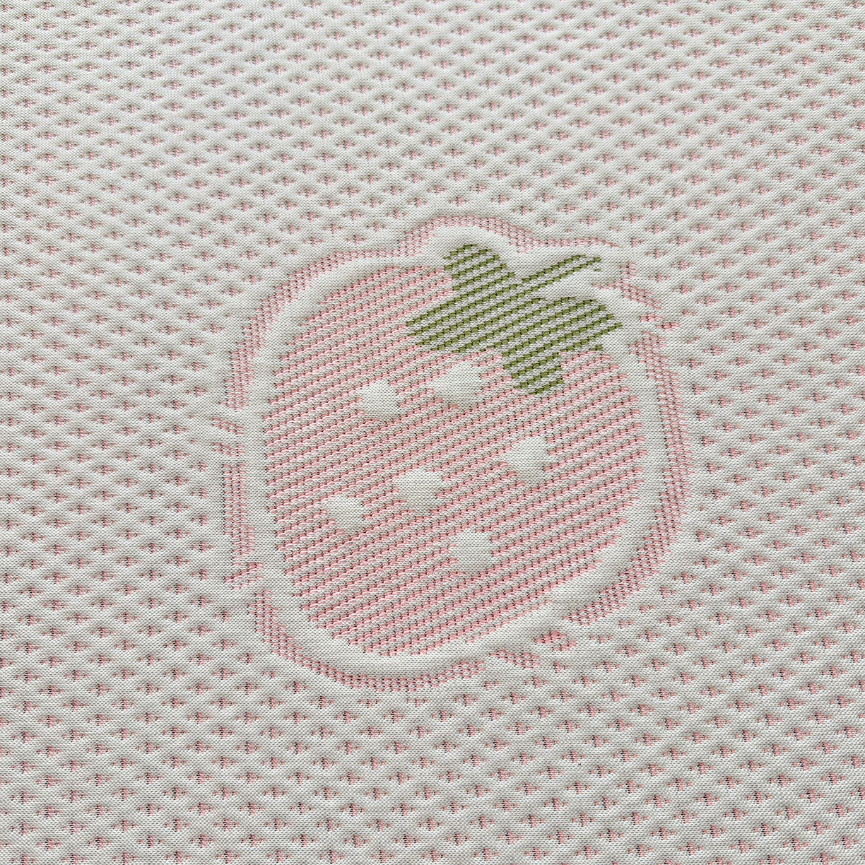 91家纺网 家纺一手货源 找家纺 小萌虎 2026新款乙纶PE提花冰豆豆凉席卡通床席款 草莓-粉