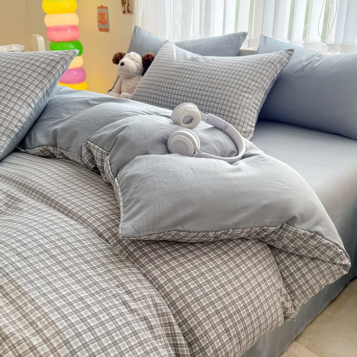 91家纺网 家纺一手货源 找家纺 网客家纺 2026新款软糯云朵棉水洗棉四件套 暮光