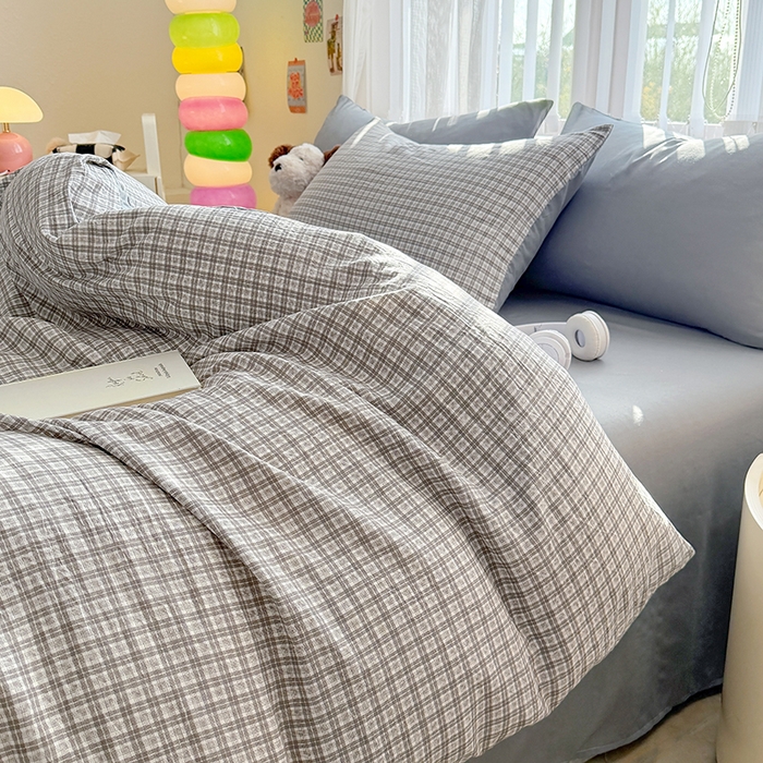 91家纺网 家纺一手货源 找家纺 网客家纺 2026新款软糯云朵棉水洗棉四件套 暮光