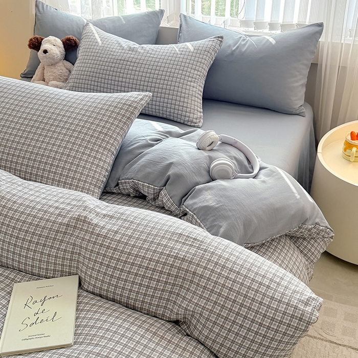 91家纺网 家纺一手货源 找家纺 网客家纺 2026新款软糯云朵棉水洗棉四件套 暮光