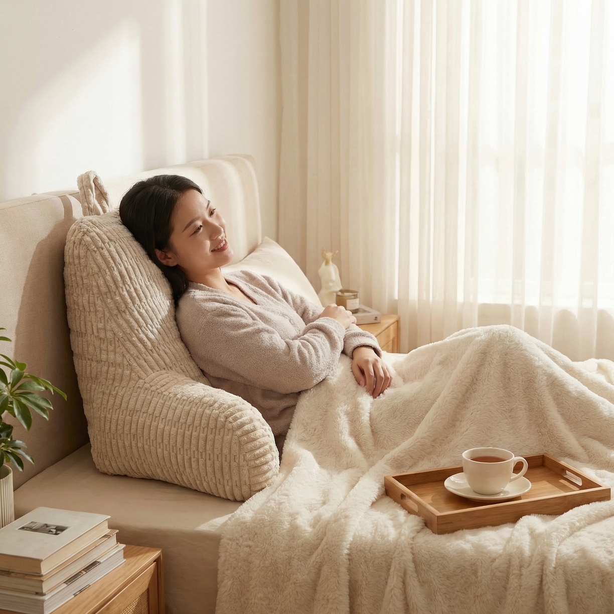 91家纺网 家纺一手货源 找家纺 （总）囍莱家纺 2026新款胖胖条腰靠 （不供1688）