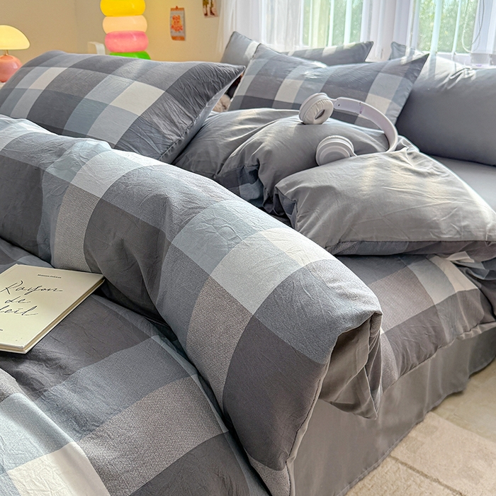 91家纺网 家纺一手货源 找家纺 网客家纺 2026新款软糯云朵棉水洗棉四件套 浅巷时光