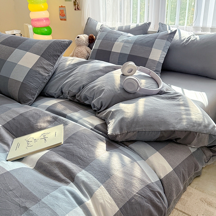 91家纺网 家纺一手货源 找家纺 网客家纺 2026新款软糯云朵棉水洗棉四件套 浅巷时光