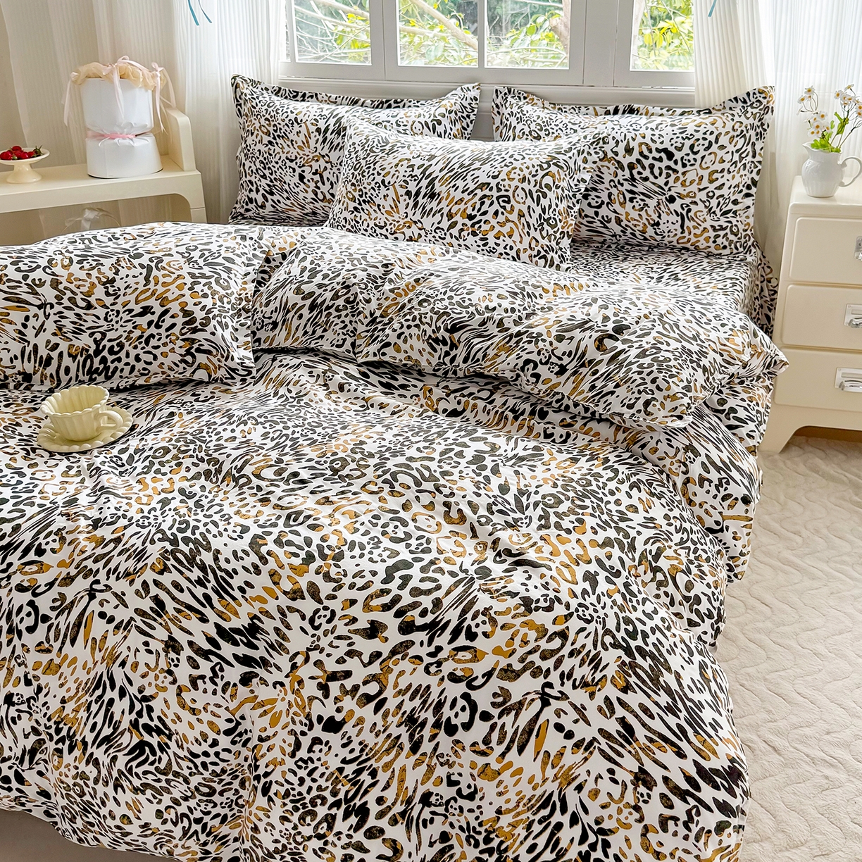 91家纺网 家纺一手货源 找家纺 梵巢家纺 芦荟棉三四件套，床单，被套，枕套化纤四件套 虎虎生威