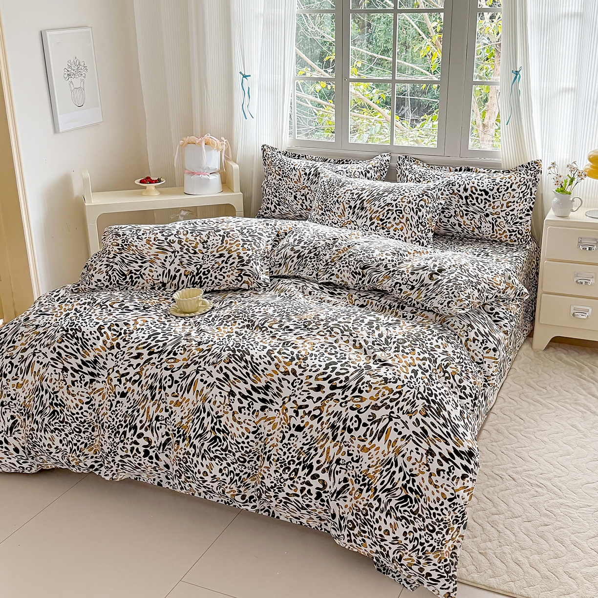 91家纺网 家纺一手货源 找家纺 梵巢家纺 芦荟棉三四件套，床单，被套，枕套化纤四件套 虎虎生威